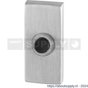 GPF Bouwbeslag RVS 9826.01 deurbel beldrukker rechthoekig 70x32x10 mm met zwarte button RVS mat geborsteld - S21008208 - afbeelding 1
