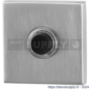GPF Bouwbeslag RVS 9826.02 deurbel beldrukker vierkant 50x50x8 mm met zwarte button RVS mat geborsteld - S21000175 - afbeelding 1