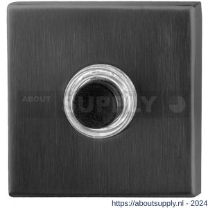 GPF Bouwbeslag PVD 9826.02P1 deurbel beldrukker vierkant 50x50x8 mm met zwarte button PVD antraciet - S21005981 - afbeelding 1