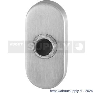 GPF Bouwbeslag RVS 9826.04 deurbel beldrukker ovaal 70x32x10 mm met zwarte button RVS mat geborsteld - S21000177 - afbeelding 1