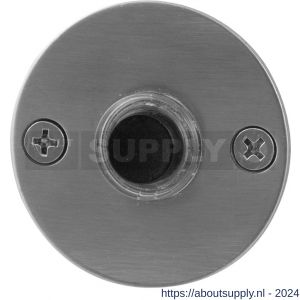 GPF Bouwbeslag RVS 9826.06 deurbel beldrukker rond 50x2 mm met zwarte button RVS mat geborsteld - S21000178 - afbeelding 1