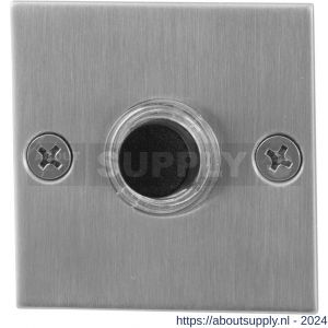 GPF Bouwbeslag RVS 9826.08 deurbel beldrukker vierkant 50x50x2 mm met zwarte button RVS mat geborsteld - S21000179 - afbeelding 1