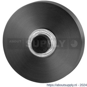 GPF Bouwbeslag PVD 9826.09P1 deurbel beldrukker rond 50x8 mm met zwarte button PVD antraciet - S21005985 - afbeelding 1