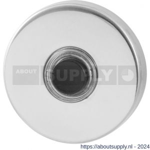 GPF Bouwbeslag RVS 9826.40 deurbel beldrukker rond 50x8 mm met zwarte button RVS gepolijst - S21000181 - afbeelding 1