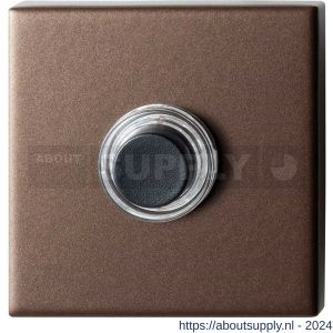 GPF Bouwbeslag Anastasius 9826.A2.1102 deurbel beldrukker vierkant 50x50x8 mm met zwarte button Bronze blend - S21008974 - afbeelding 1
