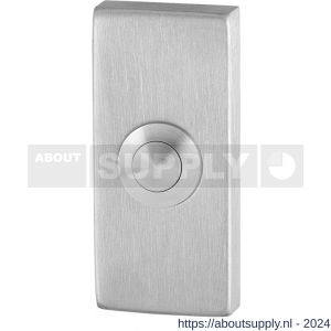 GPF Bouwbeslag RVS 9827.01 deurbel beldrukker rechthoekig 70x32x10 mm met RVS button RVS mat geborsteld - S21008211 - afbeelding 1