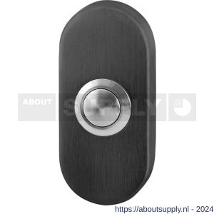 GPF Bouwbeslag PVD 9827.04P1 deurbel beldrukker ovaal 70x32x10 mm met RVS button PVD antraciet - S21008966 - afbeelding 1