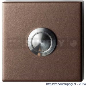 GPF Bouwbeslag Anastasius 9827.A2.1102 deurbel beldrukker vierkant 50x50x8 mm met RVS button Bronze blend - S21008990 - afbeelding 1
