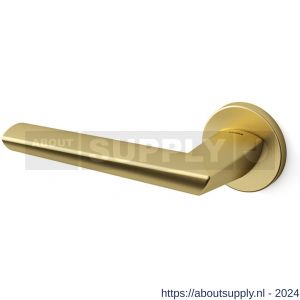 Mandelli1953 1081L Isi deurkruk gatdeel op rozet 51x6 mm linkswijzend satin mat messing - S21009637 - afbeelding 1