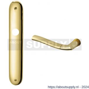 Mandelli1953 1180L Chio deurkruk gatdeel op langschild 238x40 mm blind linkswijzend messing gepolijst-satin mat messing - S21012078 - afbeelding 1