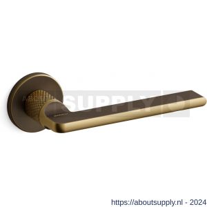Mandelli1953 1751R Grint deurkruk gatdeel op rozet 50x6 mm rechtswijzend gekarteld mat brons - S21012049 - afbeelding 1