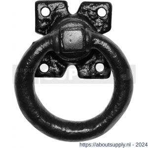 Kirkpatrick KP0911 ring 76 mm op plaat 63 mm met krukstift smeedijzer zwart - S21000099 - afbeelding 1