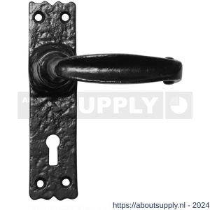 Kirkpatrick KP2439 deurkruk op schild 152x38 mm blind smeedijzer zwart - S21002903 - afbeelding 1