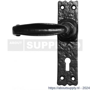 Kirkpatrick KP2439L deurkruk gatdeel op schild 152x38 mm blind linkswijzend smeedijzer zwart - S21002965 - afbeelding 1