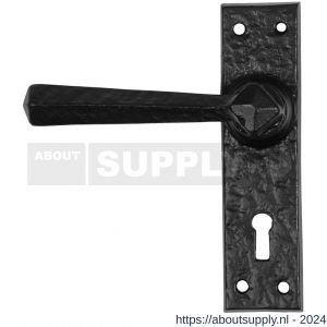 Kirkpatrick KP2445L deurkruk gatdeel op schild 152x38 mm blind linkswijzend smeedijzer zwart - S21002966 - afbeelding 1