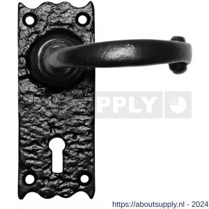 Kirkpatrick KP2488 deurkruk op schild 127x50 mm blind smeedijzer zwart - S21002933 - afbeelding 1