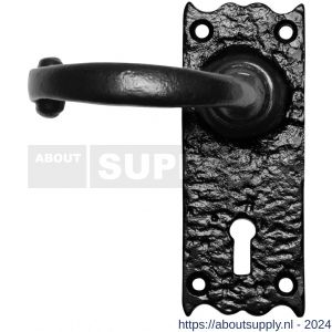 Kirkpatrick KP2488L deurkruk gatdeel op schild 127x50 mm blind linkswijzend smeedijzer zwart - S21003021 - afbeelding 1