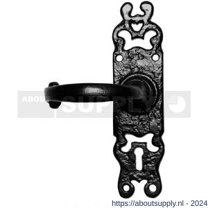 Kirkpatrick KP2495L deurkruk gatdeel op schild 184x50 mm blind linkswijzend smeedijzer zwart - S21003029 - afbeelding 1