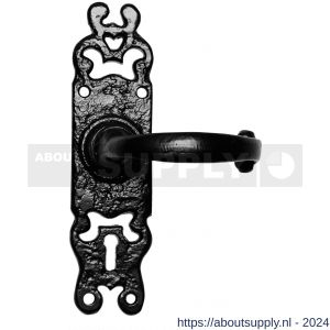 Kirkpatrick KP2495R deurkruk gatdeel op schild 184x50 mm blind rechtswijzend smeedijzer zwart - S21003031 - afbeelding 1
