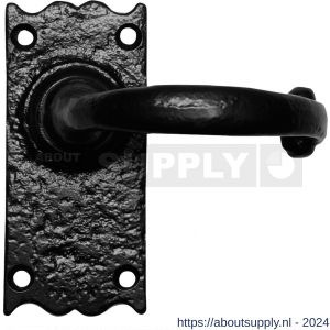 Kirkpatrick KP2520L deurkruk gatdeel op schild 108x50 mm blind linkswijzend smeedijzer zwart - S21003035 - afbeelding 1