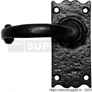 Kirkpatrick KP2520R deurkruk gatdeel op schild 108x50 mm blind rechtswijzend smeedijzer zwart - S21003036 - afbeelding 1