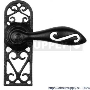 Kirkpatrick KP2561L deurkruk gatdeel op schild 114x38 mm blind linkswijzend smeedijzer zwart - S21003037 - afbeelding 1