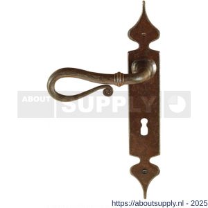 Utensil Legno FM015L M BB72 deurkruk gatdeel op schild 260x40 mm BB72 met veer gepatenteerd systeem linkswijzend roest - S21006957 - afbeelding 1