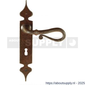 Utensil Legno FM015R deurkruk gatdeel op schild 260x40 mm blind rechtswijzend roest - S21006945 - afbeelding 1