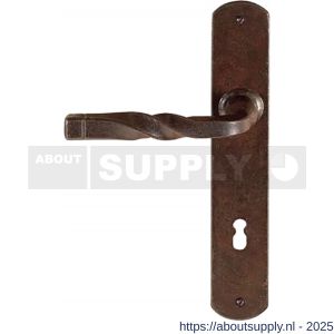 Utensil Legno FM026L M deurkruk gatdeel op schild 245x40 mm blind met veer gepatenteerd systeem linkswijzend roest - S21006986 - afbeelding 1