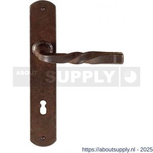Utensil Legno FM026R M BB72 deurkruk gatdeel op schild 245x40 mm BB72 met veer gepatenteerd systeem rechtswijzend roest - S21006995 - afbeelding 1