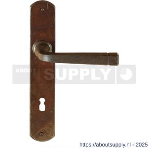 Utensil Legno FM043R M BB56 deurkruk gatdeel op schild 245x40 mm BB56 met veer gepatenteerd systeem rechtswijzend roest - S21007064 - afbeelding 1