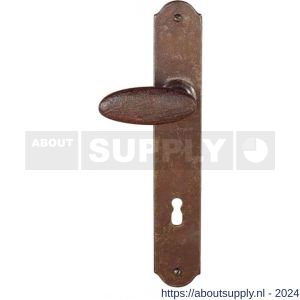 Utensil Legno FM335L M deurkruk gatdeel op schild 245x40 mm blind met veer gepatenteerd systeem linkswijzend roest - S21007115 - afbeelding 1