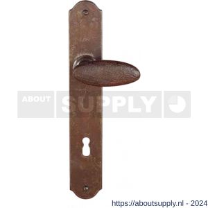 Utensil Legno FM335R M deurkruk gatdeel op schild 245x40 mm blind met veer gepatenteerd systeem rechtswijzend roest - S21007120 - afbeelding 1
