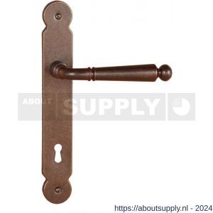 Utensil Legno FM380R M deurkruk gatdeel op schild 235x35 mm blind met veer rechtswijzend roest - S21007275 - afbeelding 1