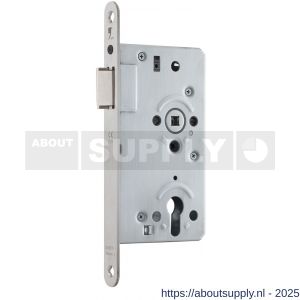 GPF Bouwbeslag RVS 0130.09 Loop loopslot RVS U voorplaat afgerond 235x20x3 mm doornmaat 60 mm DIN links-rechts RVS geborsteld - S21005711 - afbeelding 1