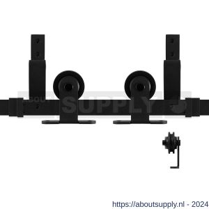 GPF Bouwbeslag ZwartWit 0560.61 dubbel schuifdeursysteem Osa zwart 150 cm zwart - S21008165 - afbeelding 1