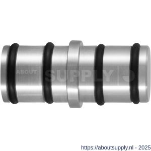 GPF Bouwbeslag RVS 0587.09 koppelstuk ronde rail voor schuifdeursysteem RVS RVS geborsteld - S21008409 - afbeelding 1