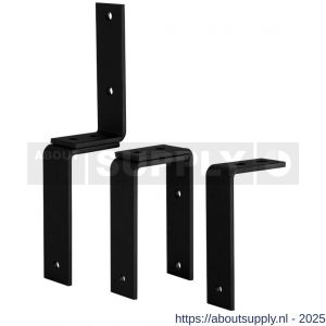 GPF Bouwbeslag ZwartWit 0588.61 plafond-wandbeugel voor dubbele schuifdeursystemen zwart - S21008410 - afbeelding 1