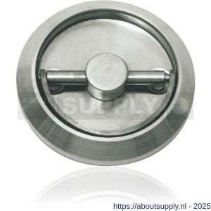GPF Bouwbeslag RVS 0702.09 ringgreep-komdeurkruk 75x17 mm recht RVS geborsteld - S21002945 - afbeelding 1