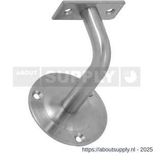 GPF Bouwbeslag RVS 0785.09 leuninghouder 80 mm hoog 75 mm rozet vlak zadel zwaar model RVS geborsteld - S21005234 - afbeelding 1