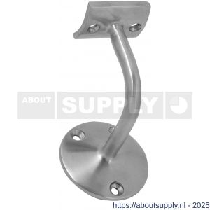 GPF Bouwbeslag RVS 0790.09 leuninghouder 70 mm hoog 62 mm rozet hol zadel RVS geborsteld - S21005233 - afbeelding 1
