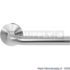 GPF Bouwbeslag RVS GPF1000.09-00 Aka deurkruk op rond rozet RVS 50x8 mm RVS geborsteld - S21009198 - afbeelding 1