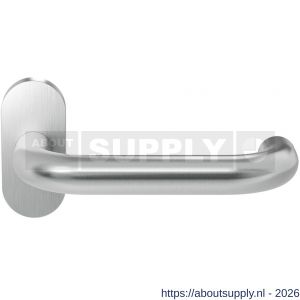 GPF Bouwbeslag RVS GPF1005.09-04R Hoa deurkruk gatdeel op ovaal rozet 70x32x10 mm rechtswijzend RVS geborsteld - S21009969 - afbeelding 1