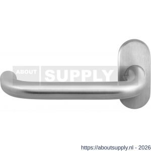 GPF Bouwbeslag RVS GPF1006.09-04L Hoa deurkruk gatdeel op ovaal rozet 70x32x10 mm linkswijzend RVS geborsteld - S21009971 - afbeelding 1