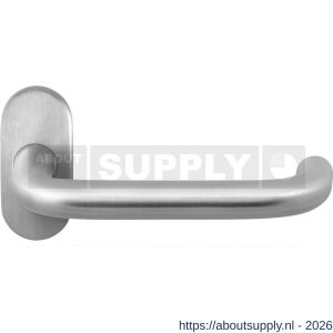 GPF Bouwbeslag RVS GPF1006.09-04R Hoa deurkruk gatdeel op ovaal rozet 70x32x10 mm rechtswijzend RVS geborsteld - S21009972 - afbeelding 1
