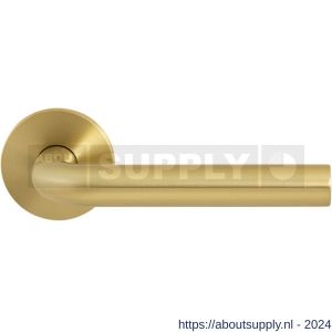 GPF Bouwbeslag Entree 100VRP4R L-model 19 mm deurkruk gatdeel op rozet 53x6,5 mm rechtswijzend PVD mat messing - S21009981 - afbeelding 1