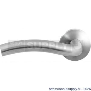 GPF Bouwbeslag RVS GPF1010.09-00L Kui deurkruk gatdeel op rond rozet RVS 50x8 mm linkswijzend RVS geborsteld - S21009982 - afbeelding 1