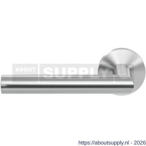 GPF Bouwbeslag RVS GPF1015.09-00L/R Toi deurkruk gatdeel op rond rozet RVS 50x8 mm links-rechtswijzend RVS geborsteld - S21009984 - afbeelding 1