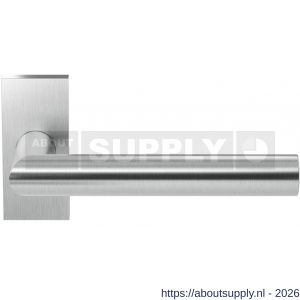 GPF Bouwbeslag RVS GPF1015.09-01 Toi deurkruk op rechthoekig rozet RVS 70x32x10 mm RVS geborsteld - S21009217 - afbeelding 1