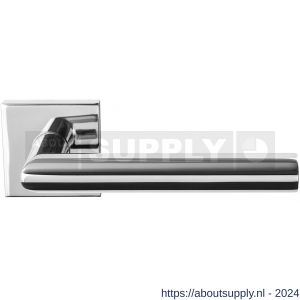 GPF Bouwbeslag RVS 1015.49-02 Toi L-haaks model 19 mm deurkruk op vierkant rozet RVS gepolijst - S21013811 - afbeelding 1